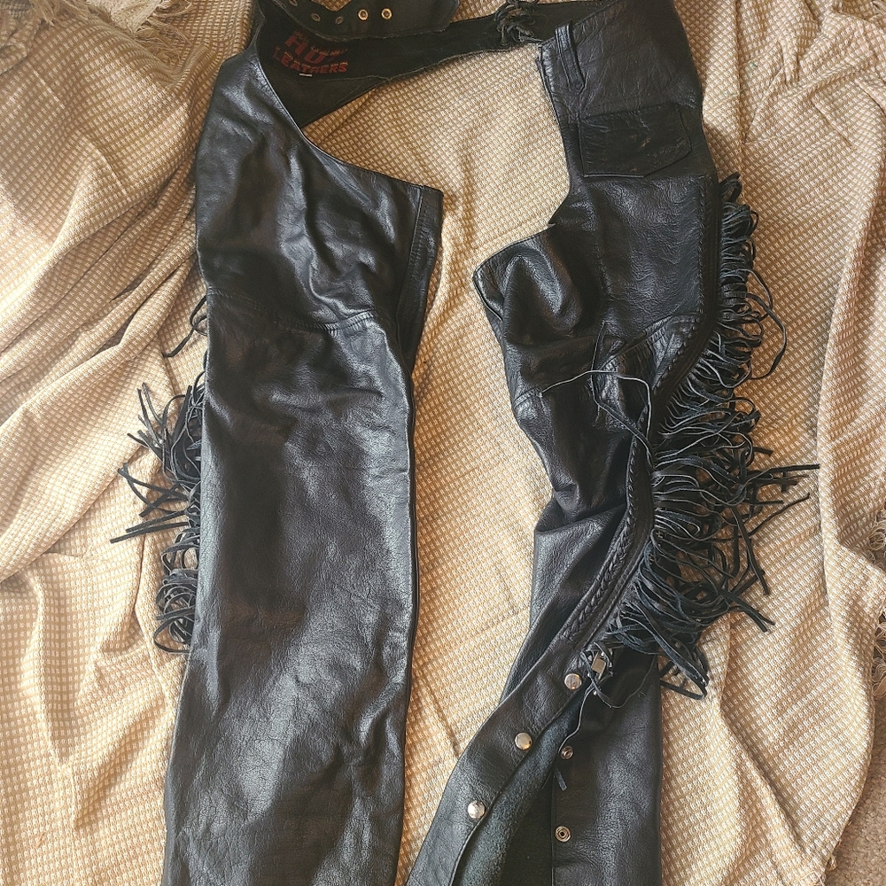 Hot Leathers fringe chaps
